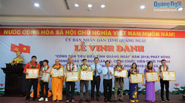 Vinh danh 9 công dân tiêu biểu tỉnh Quảng Ngãi năm 2018