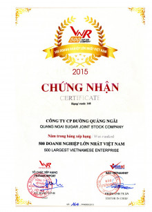 Chứng nhận xếp thứ 148/500 doanh nghiệp lớn nhất Việt Nam