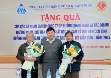 QNS tổ chức trao quà cho các NNCĐDC/Dioxin và hội viên CCB có hoàn cảnh đặc biệt khó khăn tỉnh Quảng Ngãi nhân dịp Tết Nguyên đán Giáp Thìn năm 2024