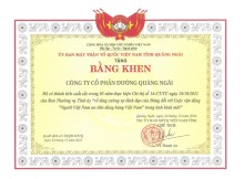 Bằng khen của Ủy ban MTTQ Việt Nam tỉnh vì đã có thành tích xuất sắc trong 03 năm thực hiện chỉ thị 14-CT/TU ngày 28/10/2021 của Ban Thường vụ tỉnh ủy