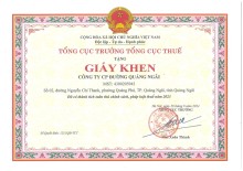 QNS vinh dự được Tổng Cục Thuế tặng Giấy khen vì những thành tích xuất sắc trong việc tuân thủ chính sách và pháp luật thuế năm 2023