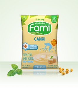 Sữa đậu nành Fami Canxi ít đường bịch 200ml