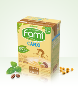 Sữa đậu nành Fami Canxi vị cà phê hộp 200ml