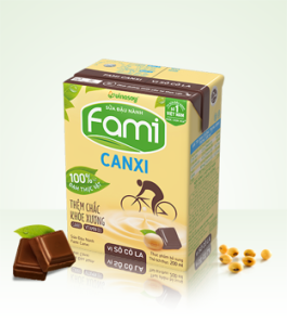 Sữa đậu nành Fami Canxi vị sô cô la hộp 200ml