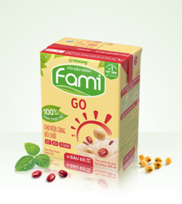 Sữa đậu nành Fami GO đậu đỏ nếp cẩm hộp 200ml