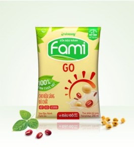 Sữa đậu nành Fami GO vị đậu đỏ nếp cẩm bịch 200ml