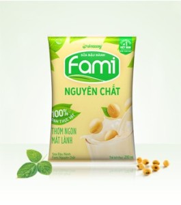 Sữa đậu nành Fami nguyên chất bịch 200ml