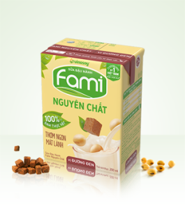 Sữa đậu nành Fami nguyên chất đường đen hộp 200ml