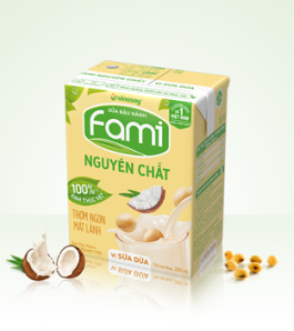 Sữa đậu nành Fami nguyên chất sữa dừa hộp 200ml