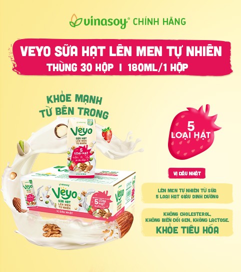 Sữa chua uống từ thực vật VEYO vị Dâu Nhật