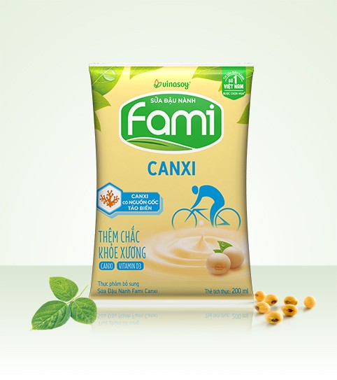 Sữa đậu nành Fami Canxi bịch 200ml