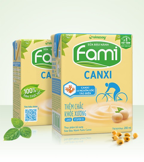 Sữa đậu nành Fami Canxi hộp 200ml