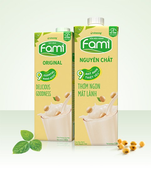 Sữa đậu nành Fami nguyên chất hộp 1L