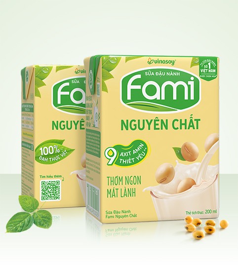 Sữa đậu nành Fami nguyên chất hộp 200ml