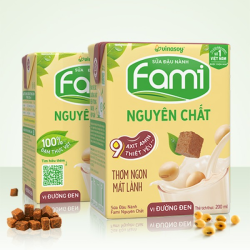 Sữa đậu nành Fami nguyên chất đường đen hộp 200ml
