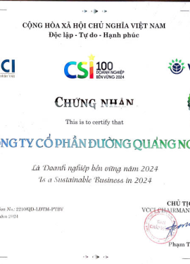Top 100 Doanh nghiệp bền vững 2024