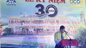Nhà máy Nha Quảng Ngãi kỷ niệm 30 năm thành lập và vinh danh Sản phẩm OCOP 5 sao