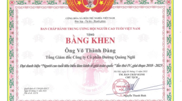Ông Võ Thành Đàng - Tổng Giám đốc QNS vinh dự được xướng tên tại Hội nghị biểu dương Người cao tuổi tiêu biểu làm kinh tế giỏi toàn quốc lần thứ IV