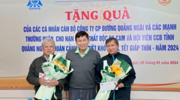 QNS tổ chức trao quà cho các NNCĐDC/Dioxin và hội viên CCB có hoàn cảnh đặc biệt khó khăn tỉnh Quảng Ngãi nhân dịp Tết Nguyên đán Giáp Thìn năm 2024