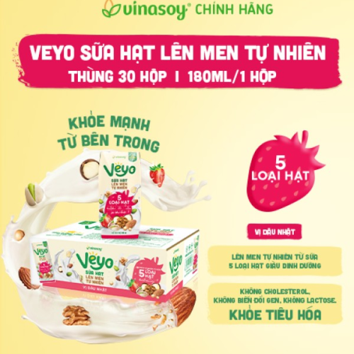 Sữa chua uống từ thực vật VEYO vị Dâu Nhật