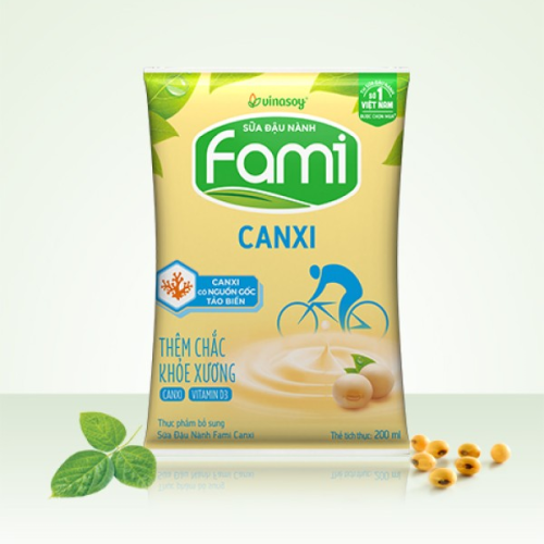 Sữa đậu nành Fami Canxi bịch 200ml
