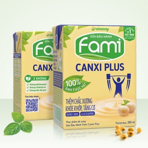 Sữa đậu nành Fami Canxi plus hộp 200ml