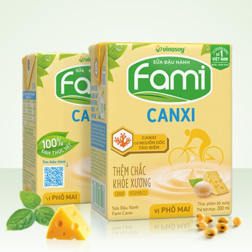 Sữa đậu nành Fami Canxi vị phô mai hộp 200ml