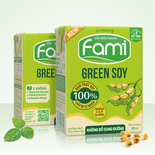Sữa đậu nành Fami Green Soy không bổ sung đường 180ml