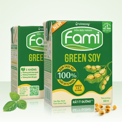 Sữa đậu nành Fami Green Soy rất ít đường 180ml