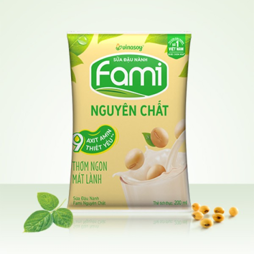 Sữa đậu nành Fami nguyên chất có đường bịch 200ml