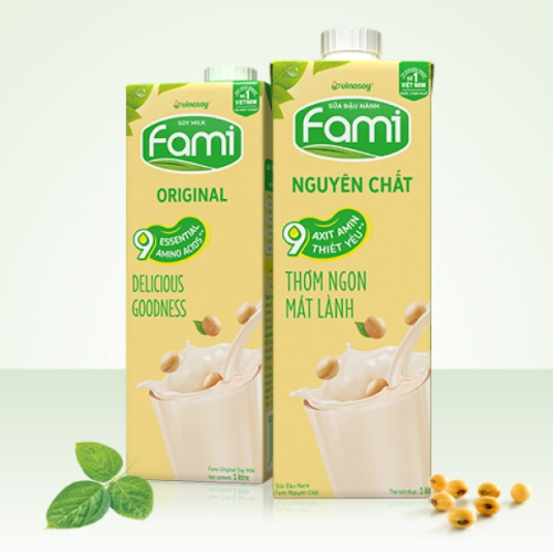 Sữa đậu nành Fami nguyên chất hộp 1L
